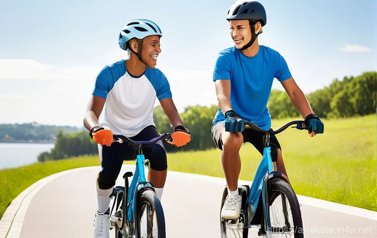 스케이트로 칼로리 소모하기 - **Prompt:** A vibrant, dynamic image of a young woman rollerblading gracefully along a sun-drenched,... 스케이트로 칼로리 소모하기 - **Prompt:** A vibrant, dynamic image of a young woman rollerblading gracefully along a sun-drenched,...